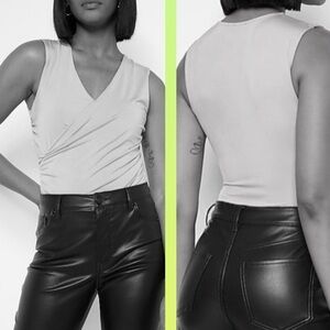 EXPRESS NWOT Body Contour faux wrap v-neck tank White size XS